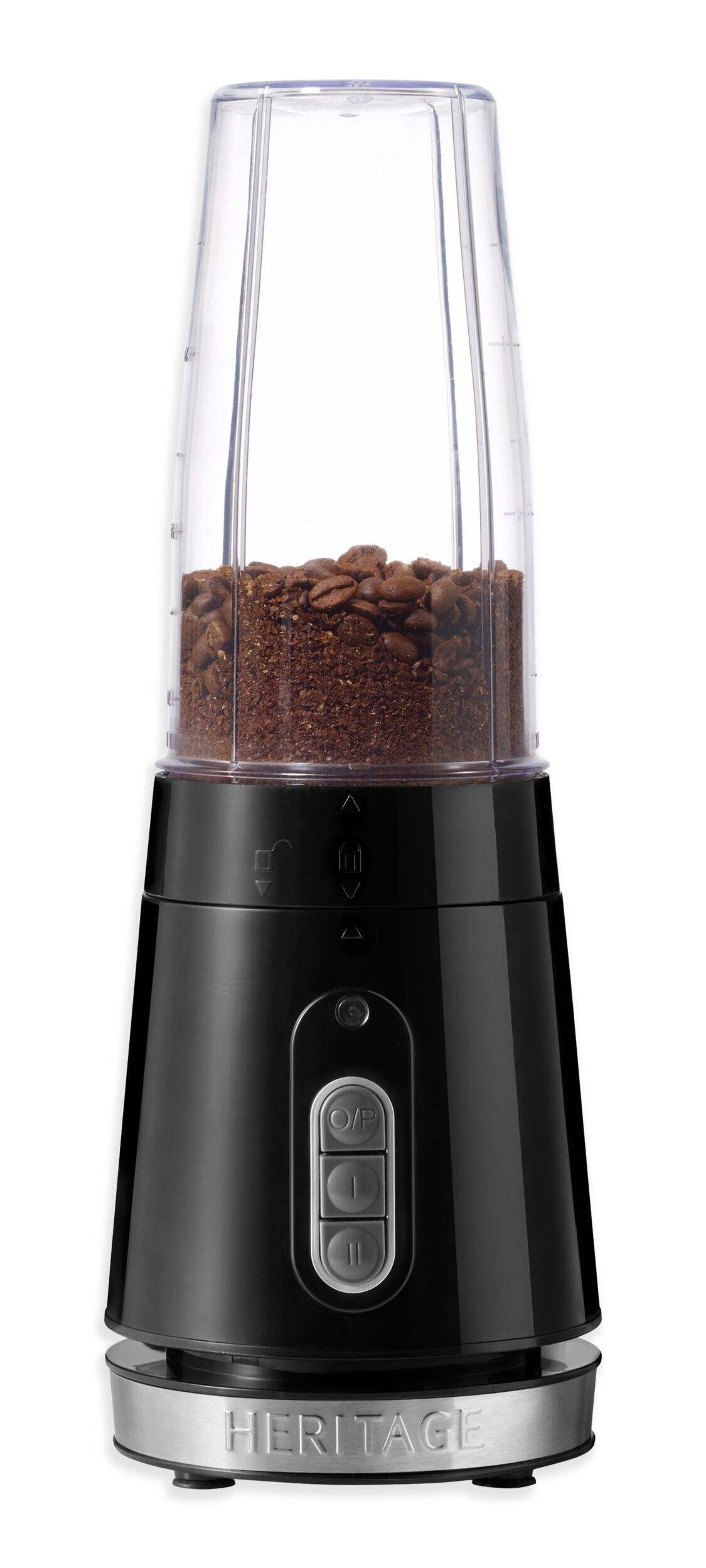 Heritage Personal Blender w/ 2 Travel Jars, Black, 828-mL Front_Flat