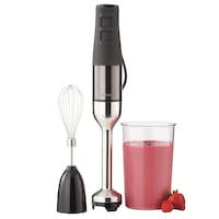 PADERNO 2-Speed Corded Hand Blender w/ Vortex Blade, Black Stainless Steel Front_Flat