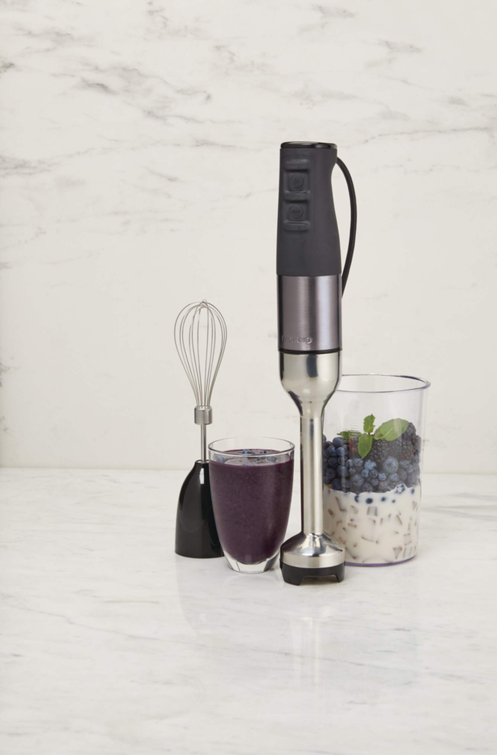 PADERNO 2Speed Corded Hand Blender w/ Vortex Blade, Black Stainless