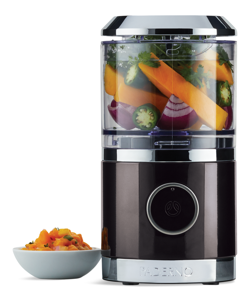 PADERNO Compact 3 Cup Food Chopper w/ Vortex Blade, Black Stainless