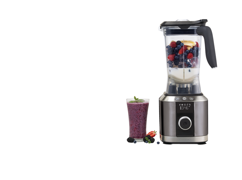PADERNO Vortex Blade Power Digital Blender, BPAFree, Black Stainless