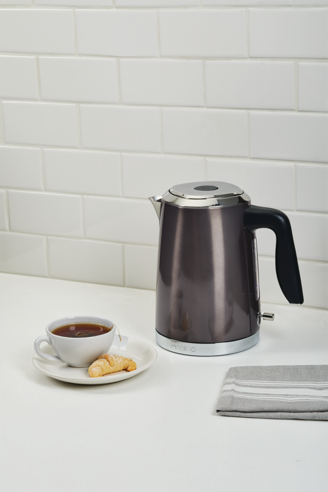 PADERNO Cordless Electric Kettle w/ Auto Shut Off, Black Stainless