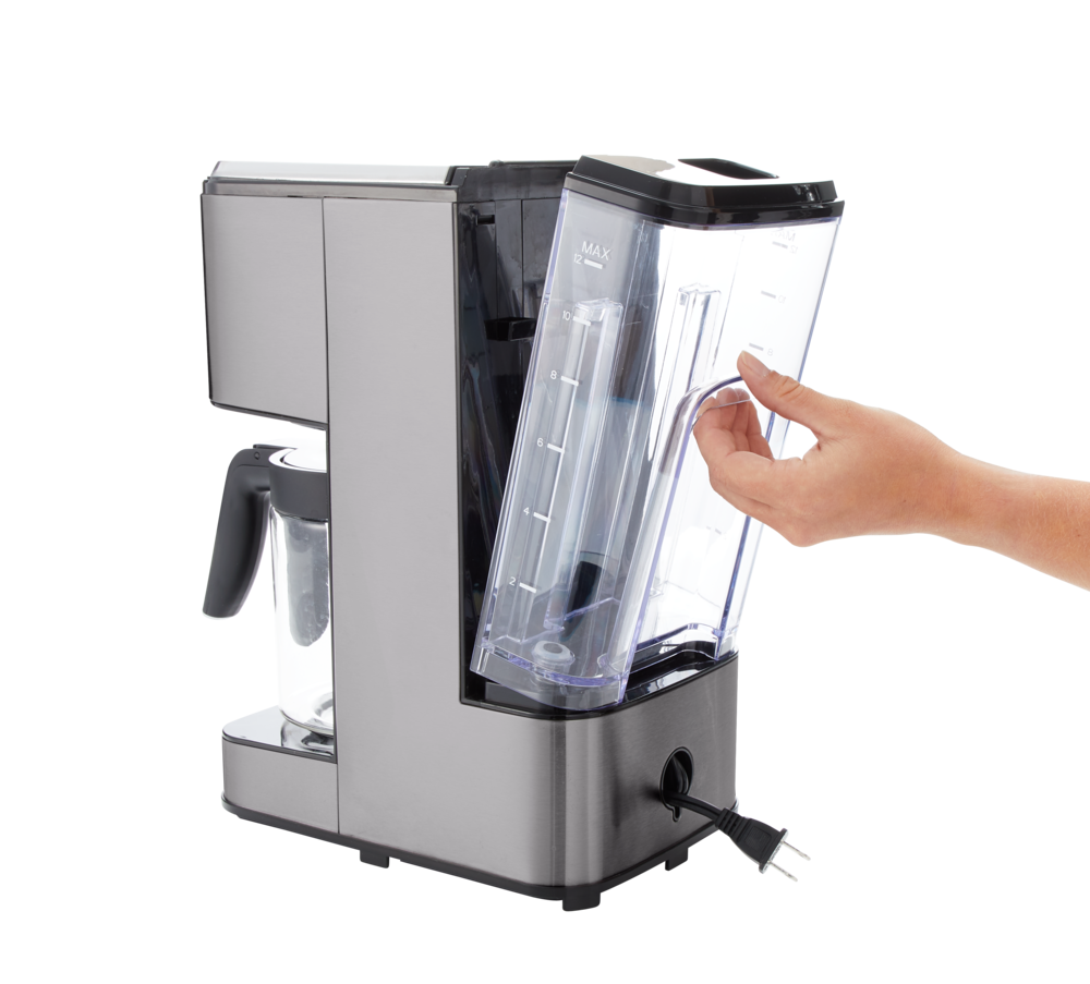 PADERNO Programmable Coffee Maker, Black Stainless Steel, 12 Cups