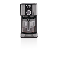 PADERNO Programmable Coffee Maker, Black Stainless Steel, 12 Cups Front_Flat