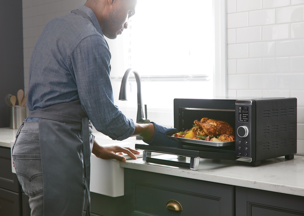 PADERNO Convection Toaster Oven w/ 7 Functions, Black Stainless Steel