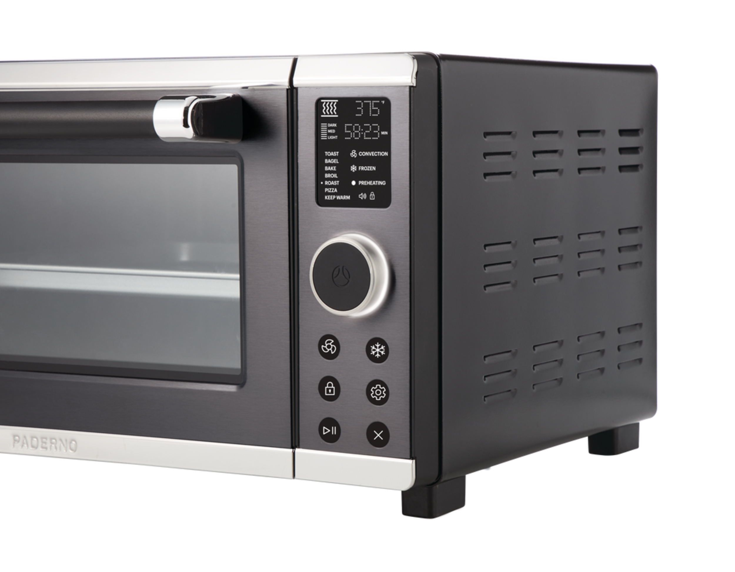 PADERNO Convection Toaster Oven w/ 7 Functions, Black Stainless Steel