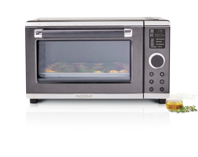 PADERNO Convection Toaster Oven w/ 7 Functions, Black Stainless Steel