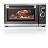 PADERNO 6-Slice Convection Toaster Oven, Large Capacity, Black Stainless Steel Front_Elevated