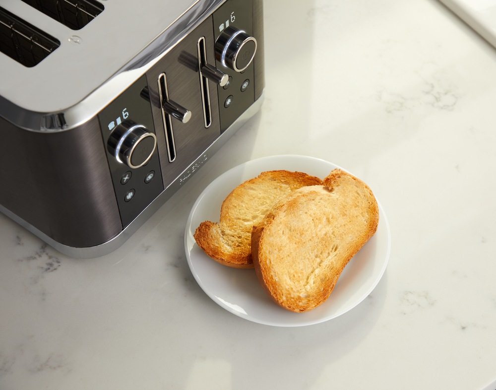 PADERNO Even Heat Wide Slots Toaster w/ 9 Settings, Black Stainless