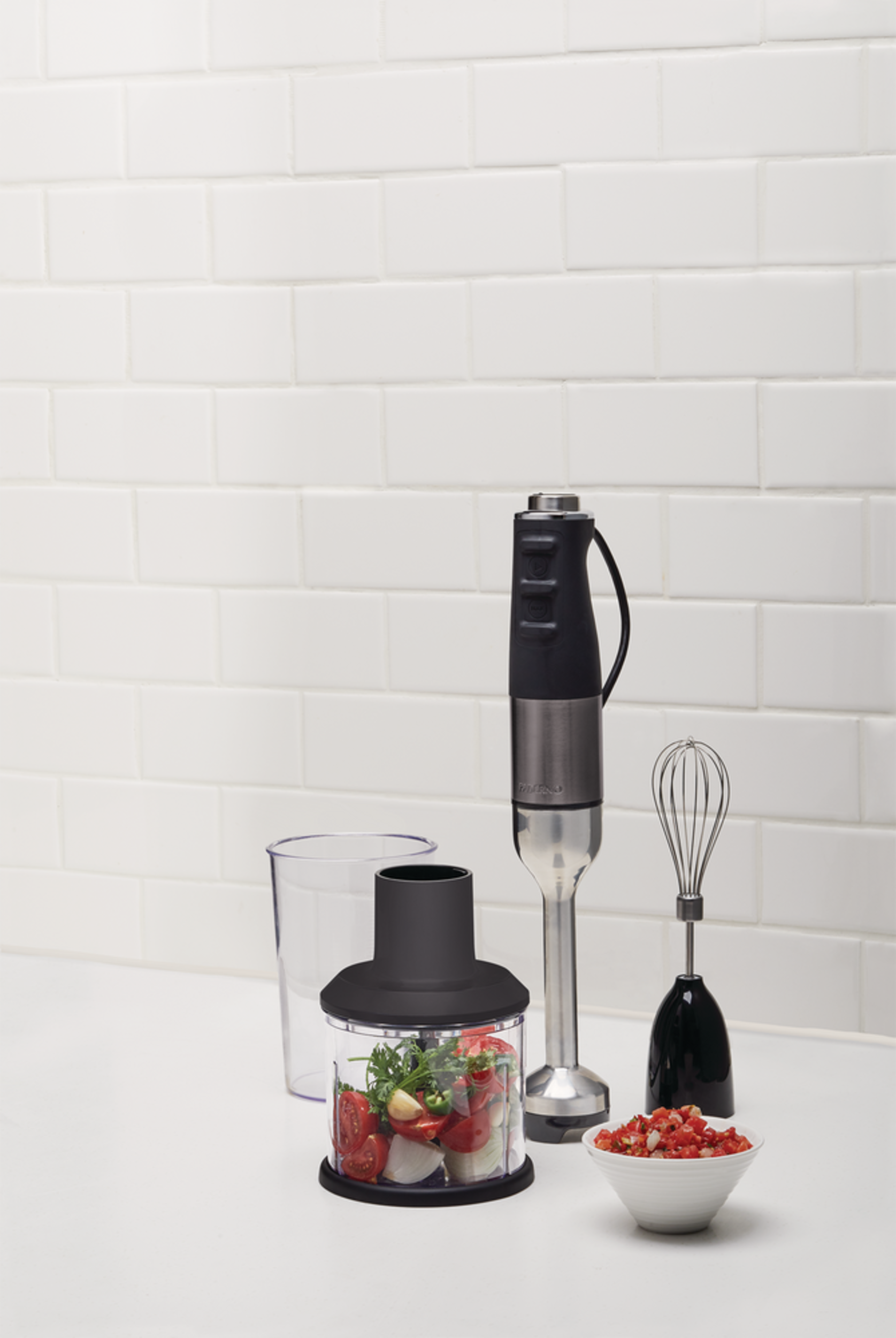 PADERNO Variable Speed Corded Hand Blender w/ Vortex Blade, Black