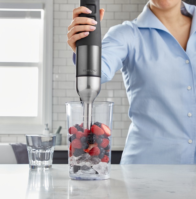 PADERNO Variable Speed Corded Hand Blender w/ Vortex Blade, Black