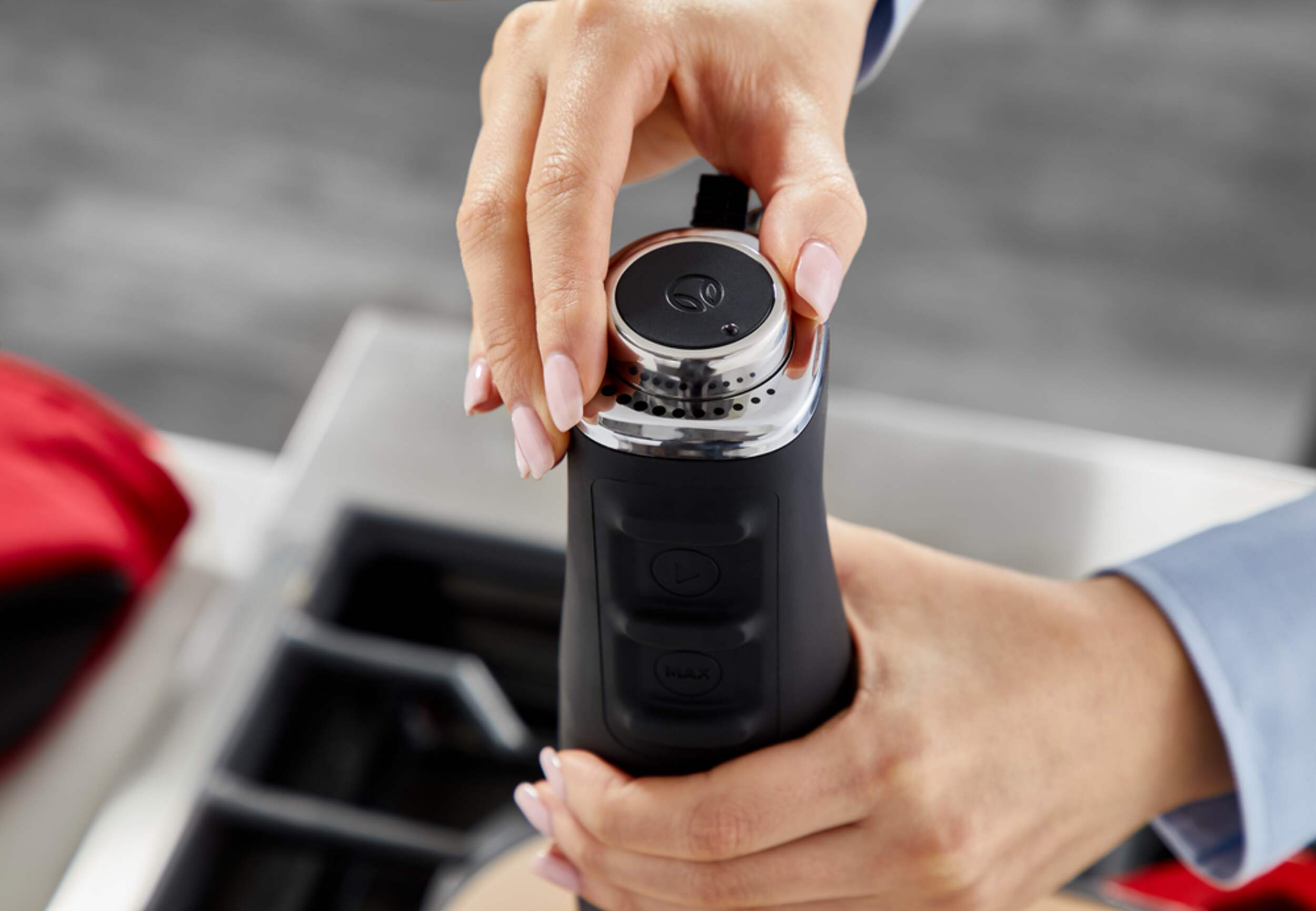 PADERNO Variable Speed Corded Hand Blender w/ Vortex Blade, Black