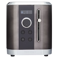 PADERNO Even Heat Wide Slots Toaster w/ 9 Settings, Black Stainless Steel, 2-Slices