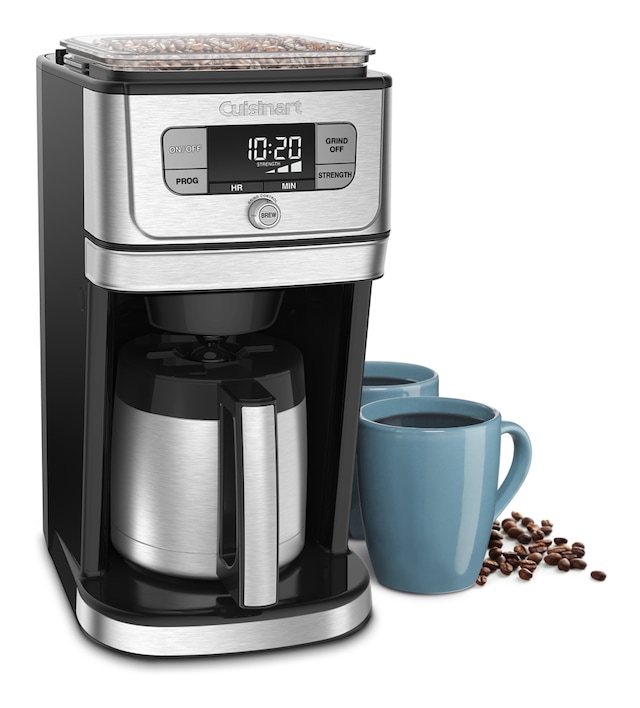 Cuisinart® Burr Grind & Brew Programmable Coffee Maker w/ Thermal Carafe, Stainless Steel, 10