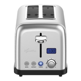Lagostina Prima Digital Toaster w/ 6 Settings, Stainless Steel, 2-Slices Front_Elevated