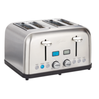 Lagostina Prima Digital Toaster w/ 6 Settings, Stainless Steel, 4-Slices Front_Three_Fourths_Angled_Right
