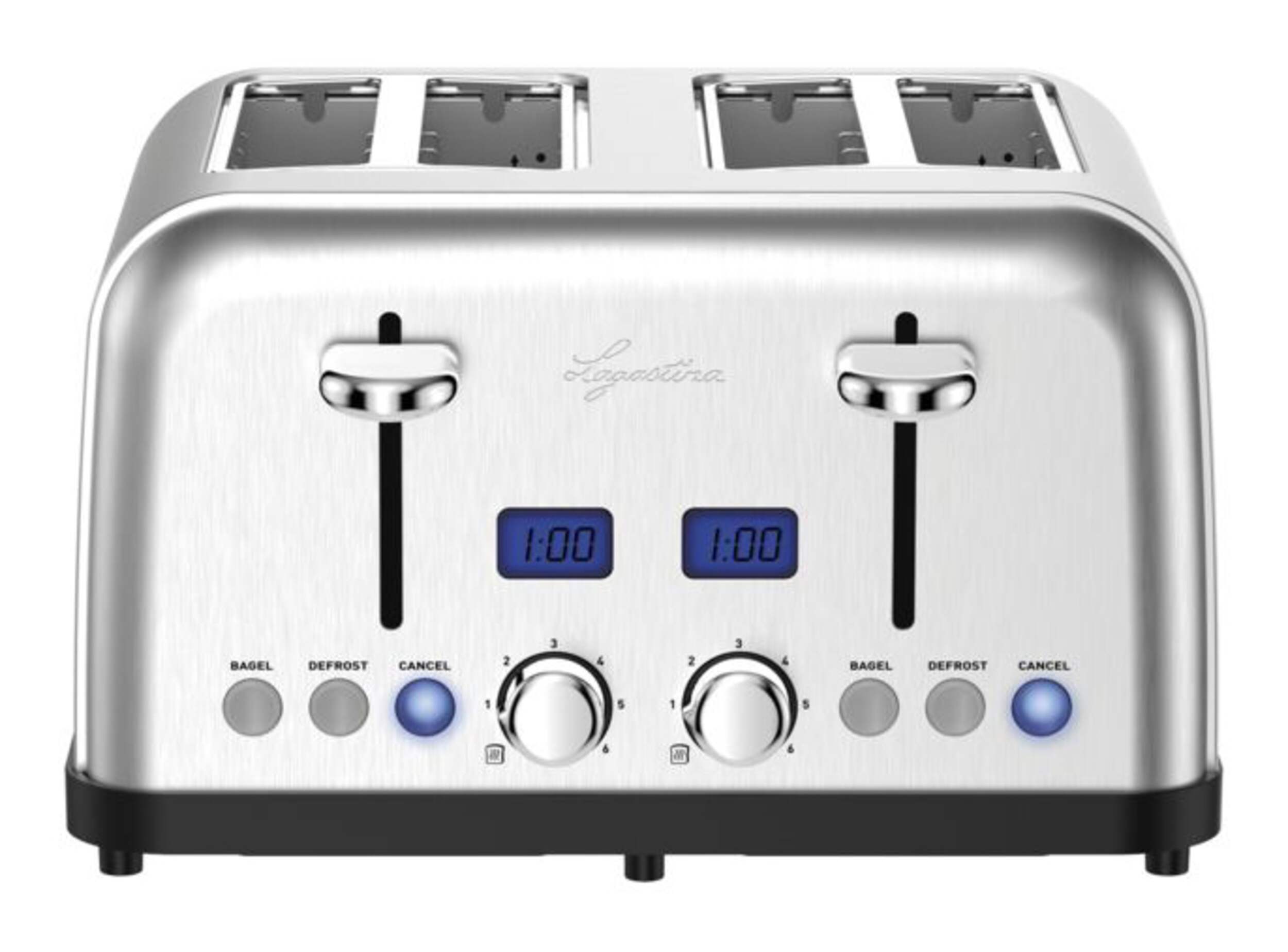 Lagostina Prima Digital Toaster w/ 6 Settings, Stainless Steel, 4