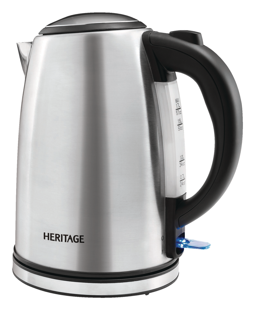 Heritage Cordless Electric Kettle w/ Auto Shut Off, Stainless Steel, 1