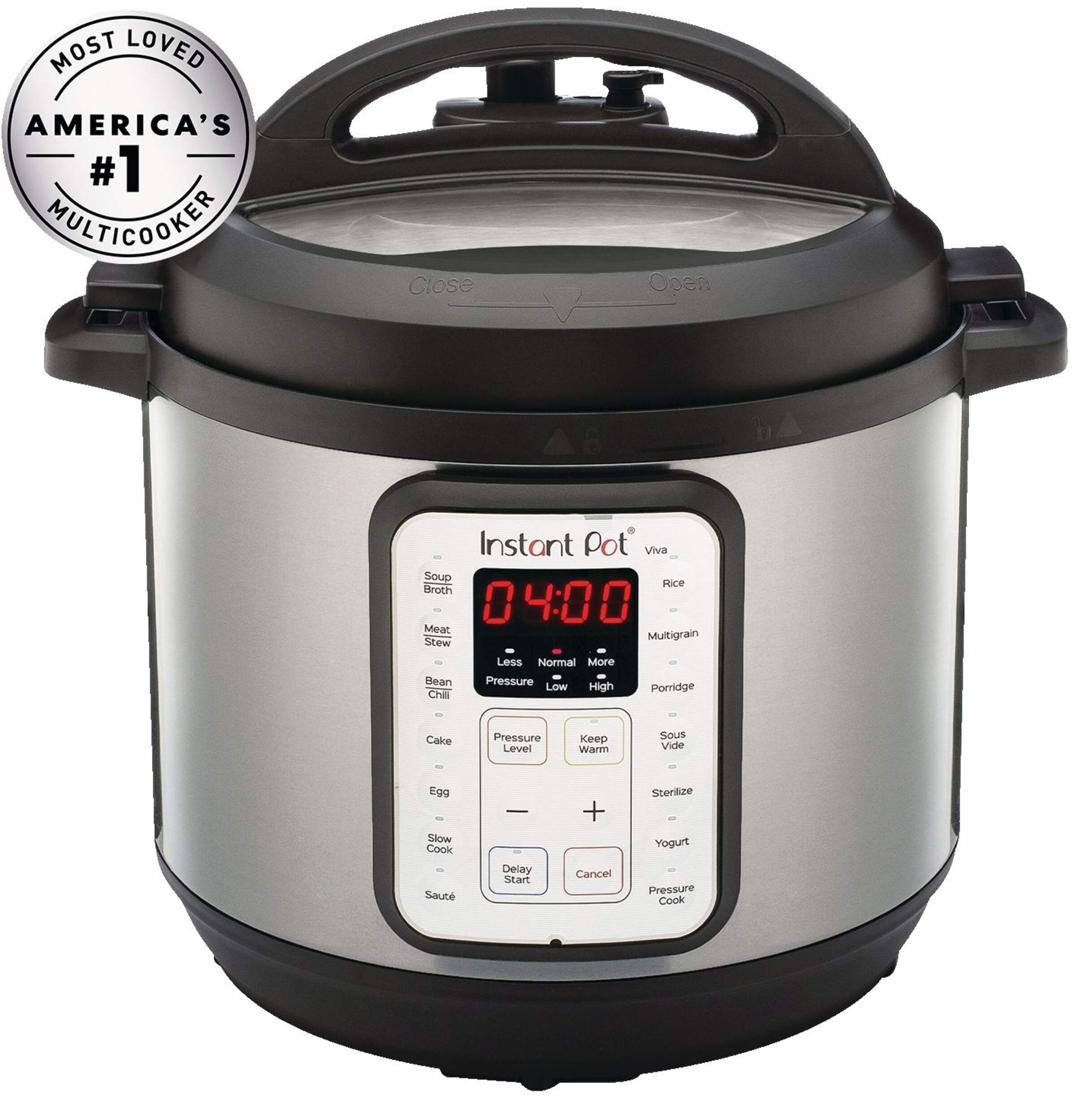Instant Pot® Viva 9-in-1 Pressure Cooker/Slow Cooker, Stainless Steel, 6qt Front_Elevated