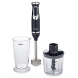 MASTER Chef 2-Speed Corded Hand Blender, Stainless Steel, Black Front_Flat