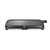 MASTER Chef Flat Top Electric Griddle w/ Warming Tray, Black, 10x20-in Front_Elevated