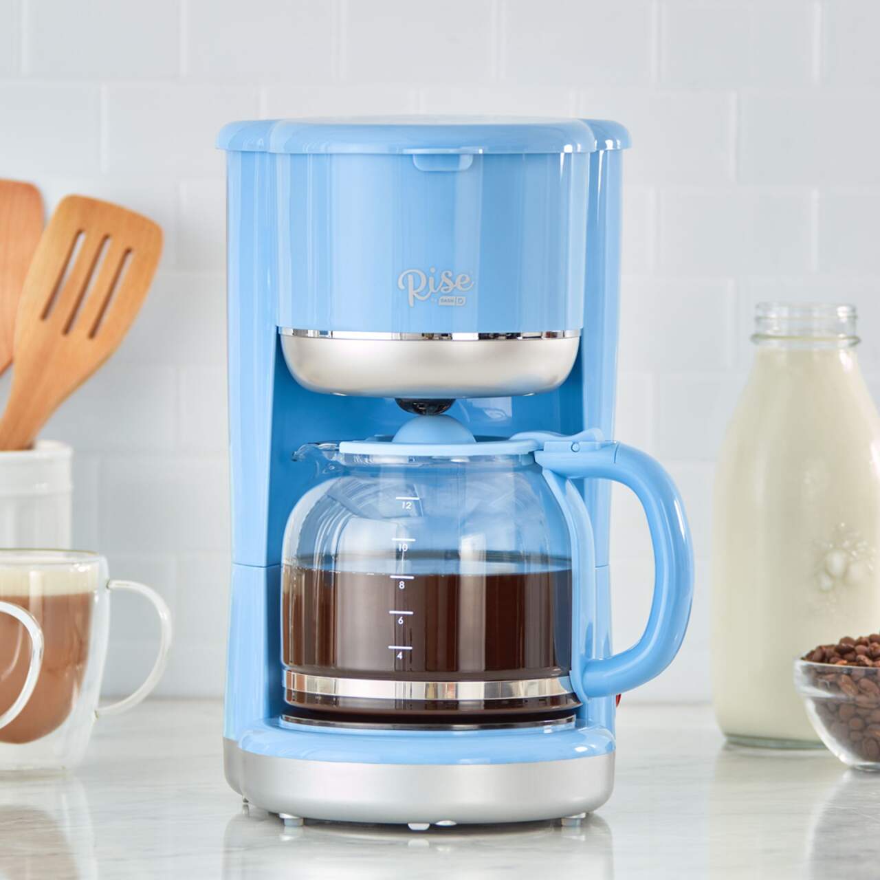 Blue shop coffee maker