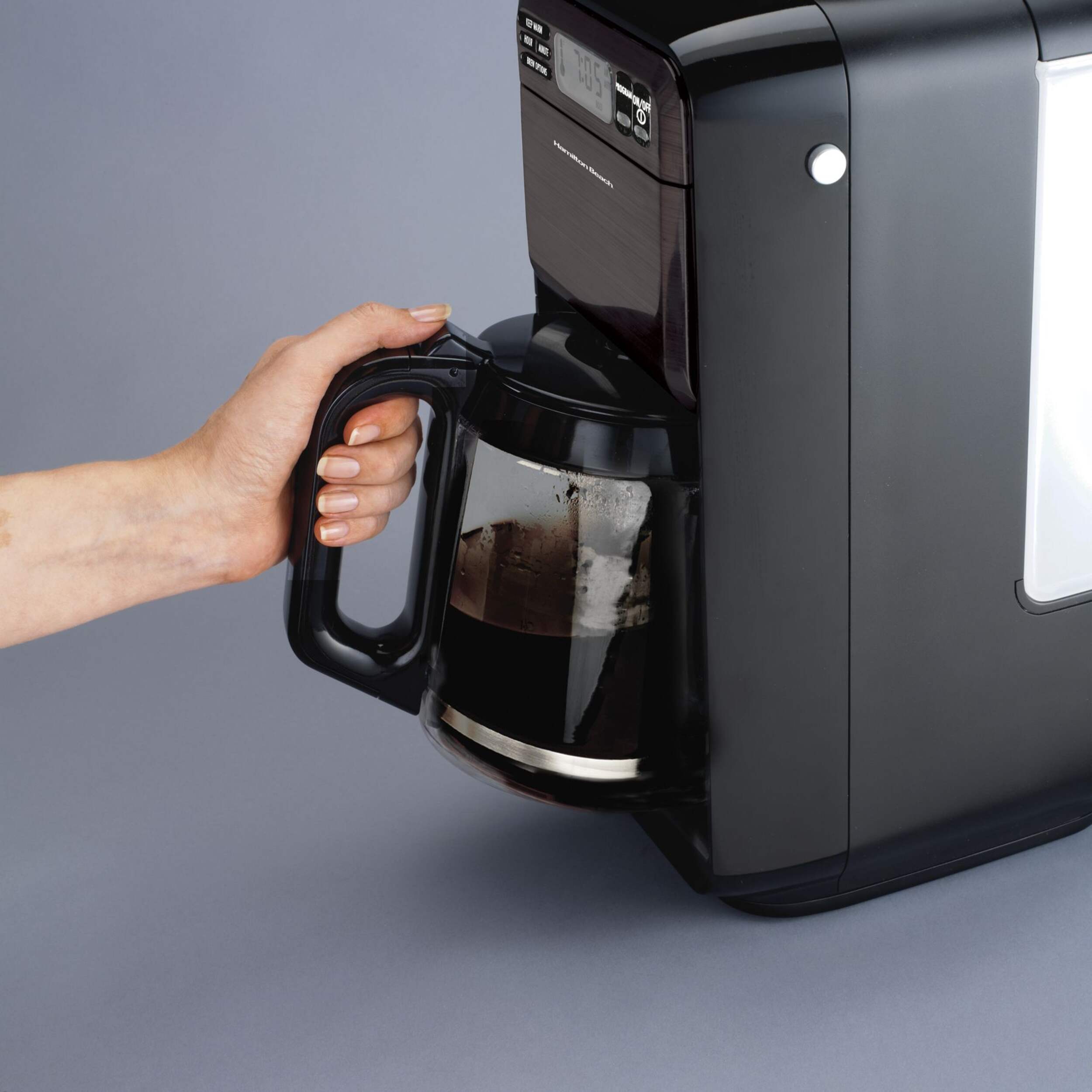 Hamilton Beach Elite Programmable Coffee Maker, Stainless Steel, Black, 12 Cups Canadian Tire