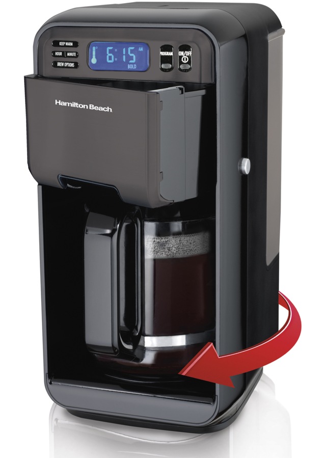 Hamilton Beach Elite Programmable Coffee Maker, Stainless Steel, Black