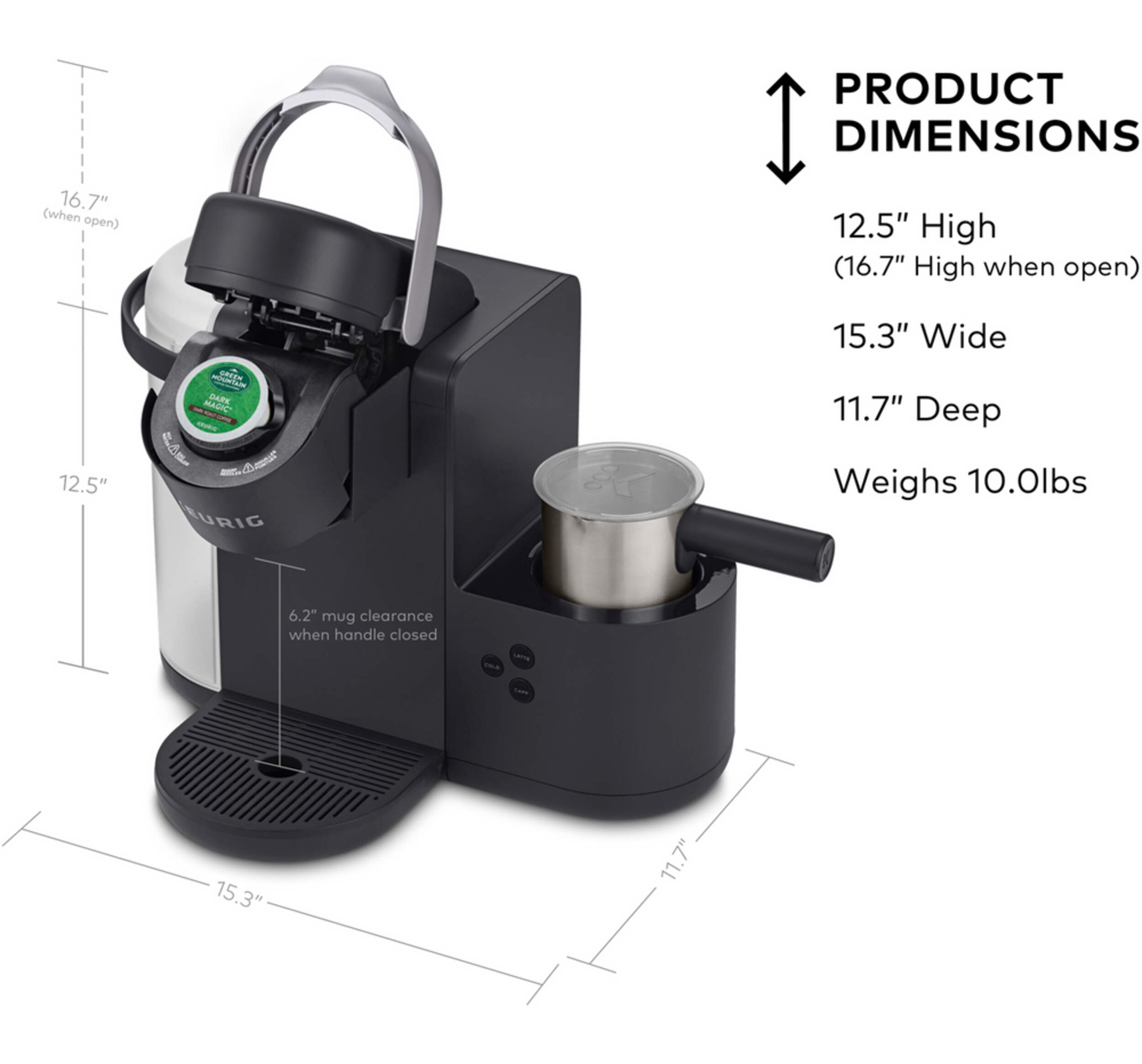 Keurig® KCafe™ Single Serve Coffee, Latte & Cappuccino Maker with Milk