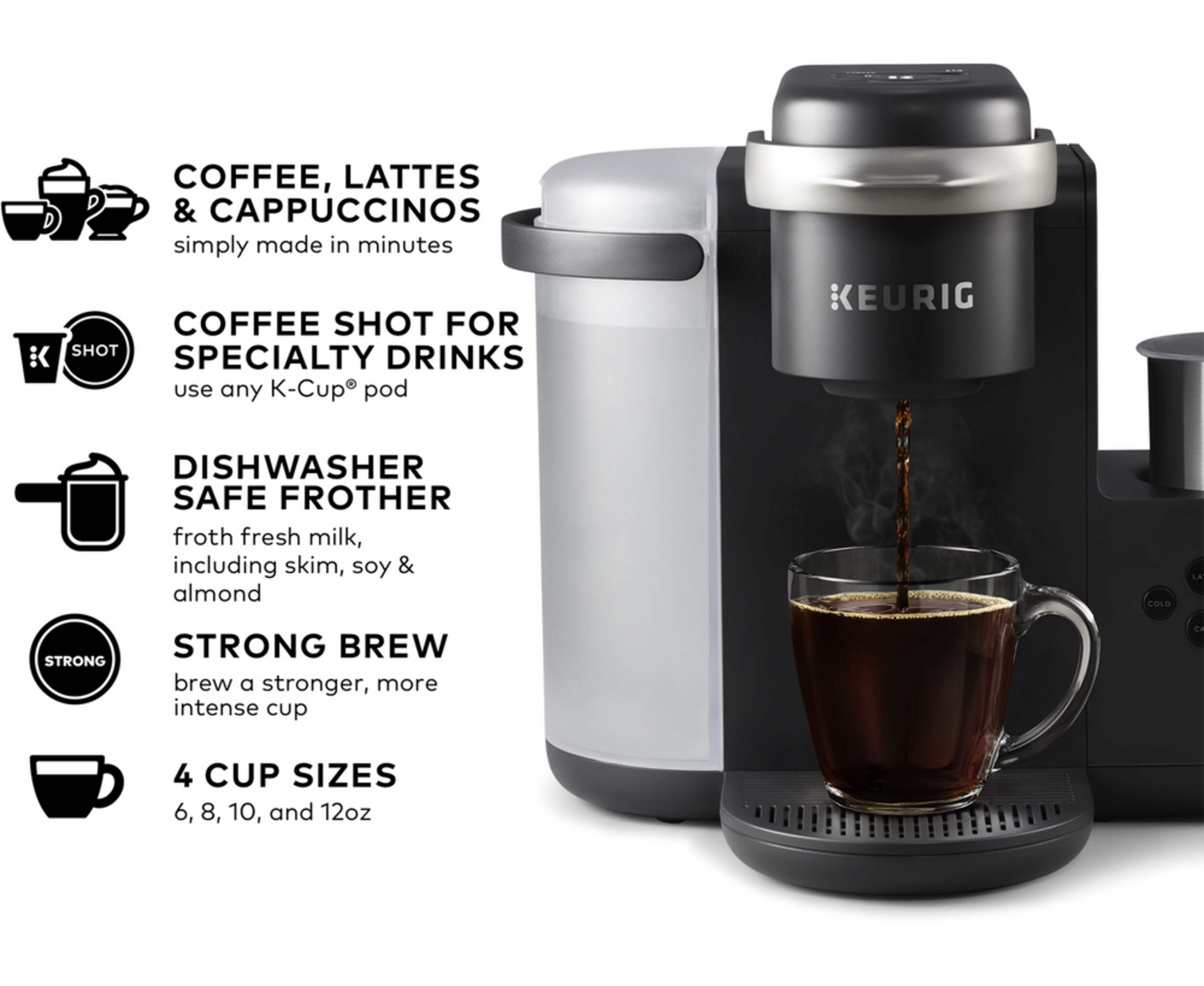 Keurig® K-Cafe™ Single Serve Coffee, Latte & Cappuccino Maker with Milk ...