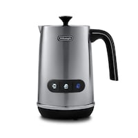 De'Longhi Stainless Steel Milk Frother with Ergonomic Handle Front_Flat