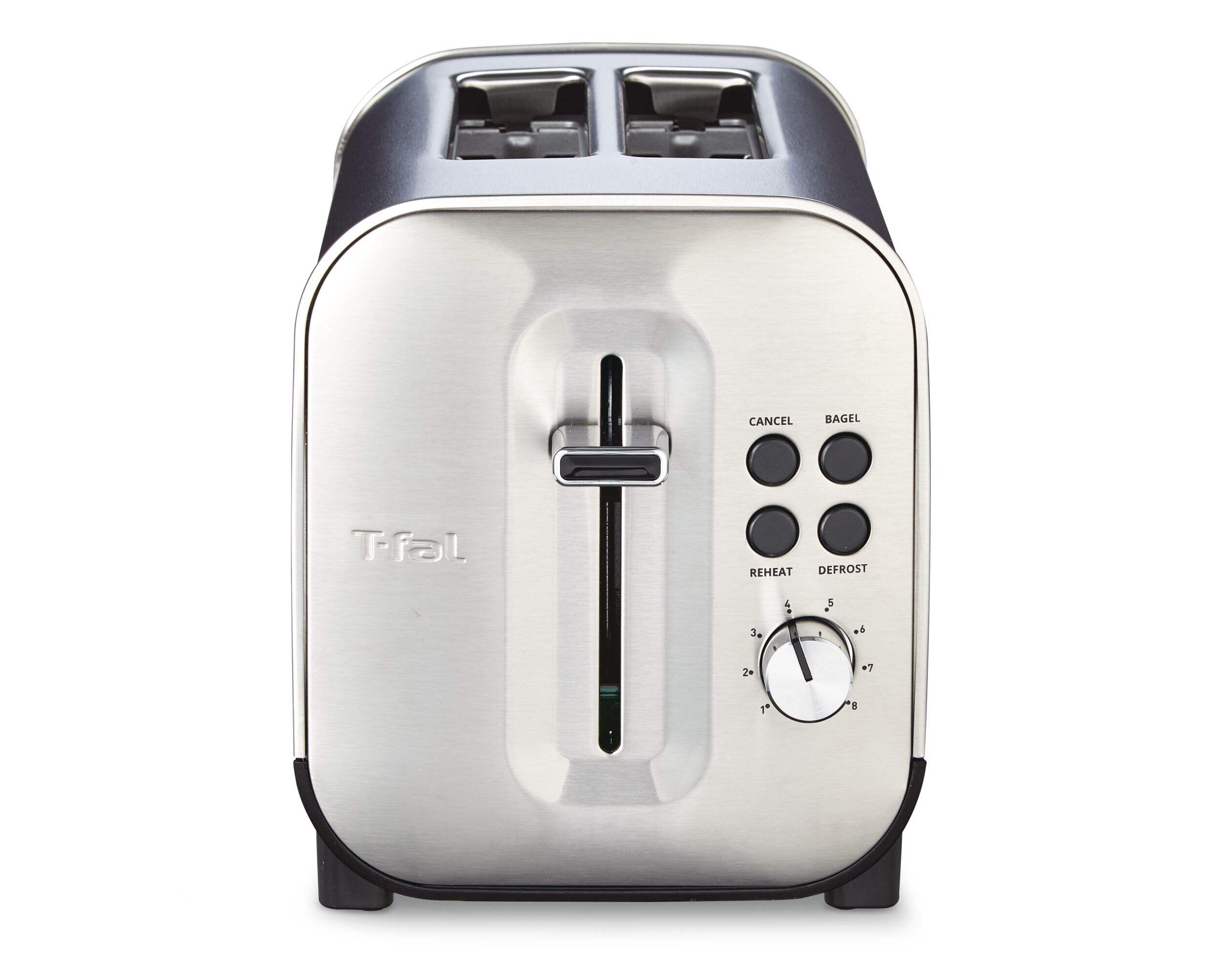 T-fal Element Wide Slots Toaster w/ 6 Settings, Stainless Steel, 2-Slices Front_Elevated