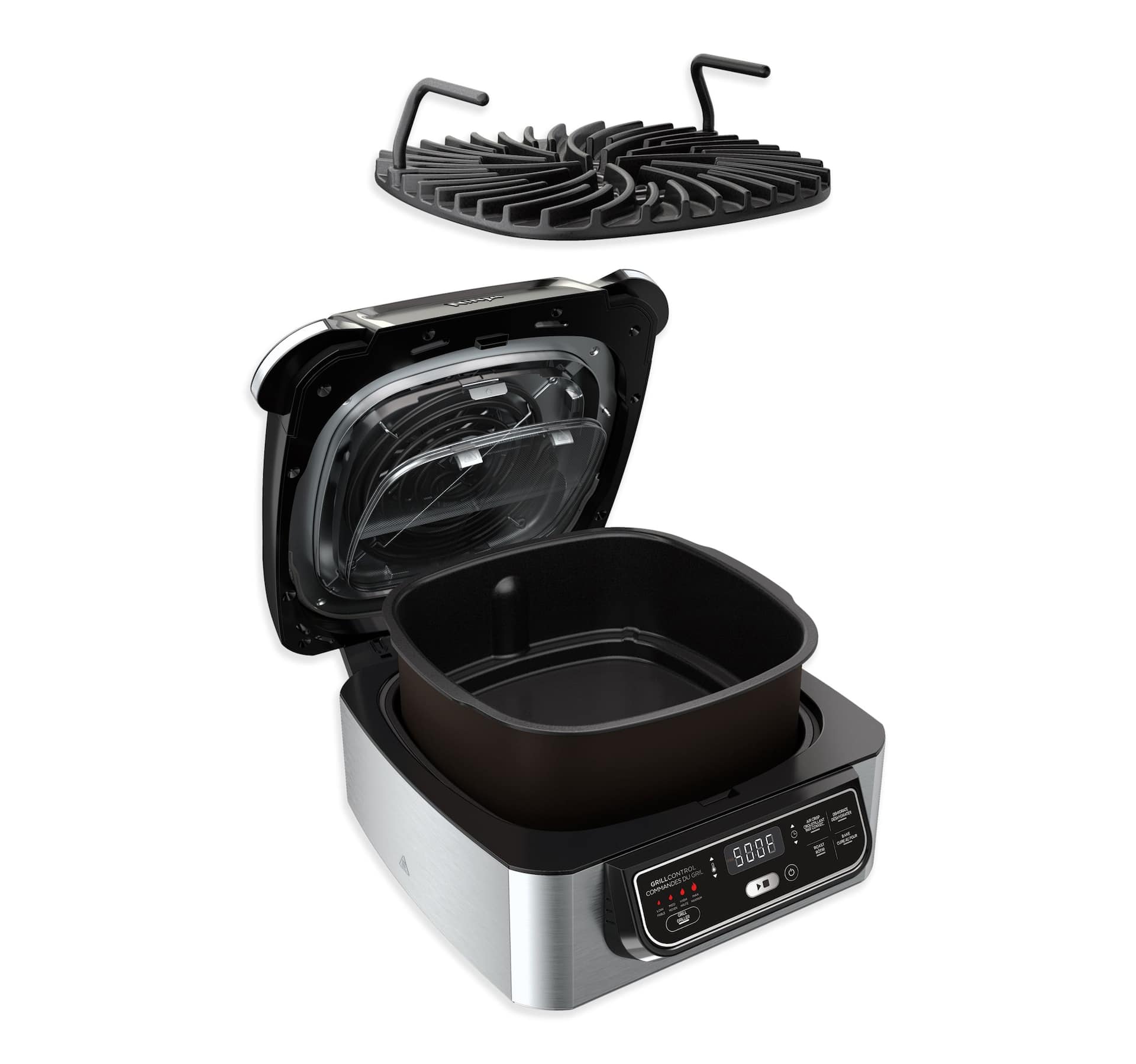 Ninja Foodi 5 in 1 Non Stick Indoor Grill w Air Fryer Stainless Steel Black Canadian Tire