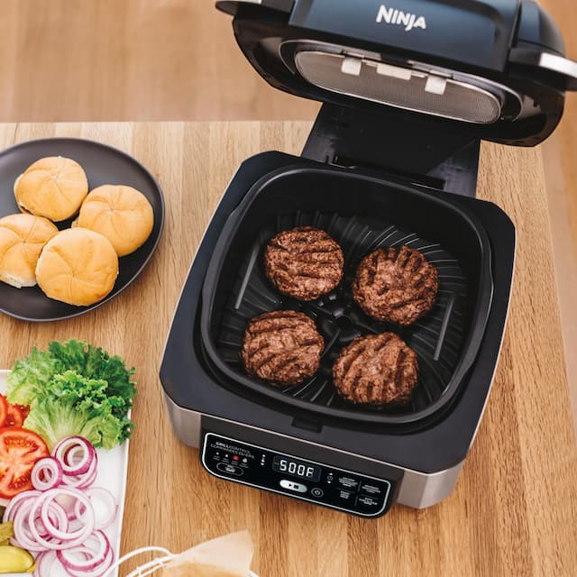 Ninja® Foodi™ 5-in-1 Non-Stick Indoor Grill w/ Air Fryer, Stainless ...