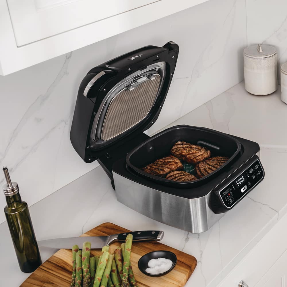 Ninja® Foodi™ 5-in-1 Non-Stick Indoor Grill w/ Air Fryer, Stainless ...