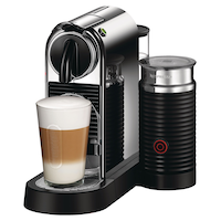 Nespresso CitiZ & Milk Coffee Machine by DeLonghi, Chrome Front_Angled_Left