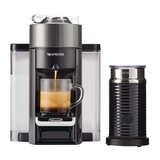 Nespresso Vertuo Coffee & Espresso Machine by DeLonghi with Aeroccino Milk Frother, Graphite Metal Front_Flat