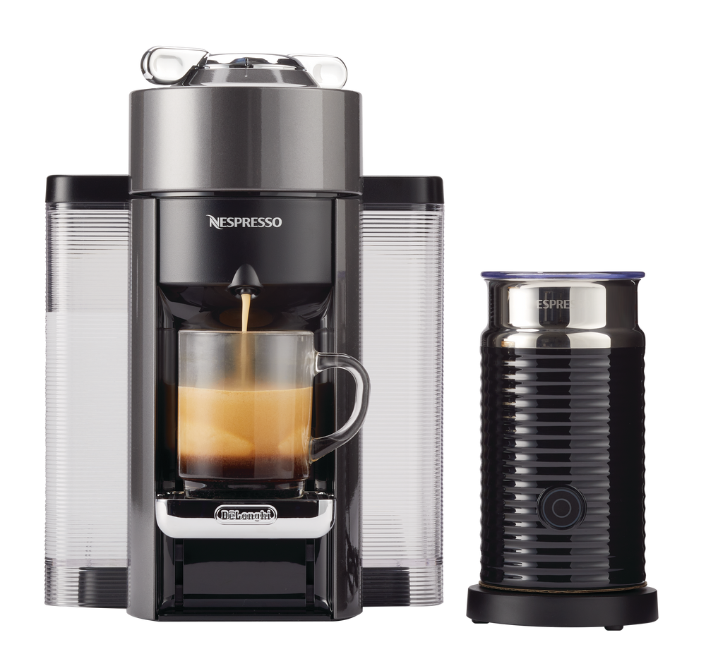 Nespresso Vertuo Coffee & Espresso Machine by DeLonghi with Aeroccino Milk Frother, Graphite | Canadian Tire