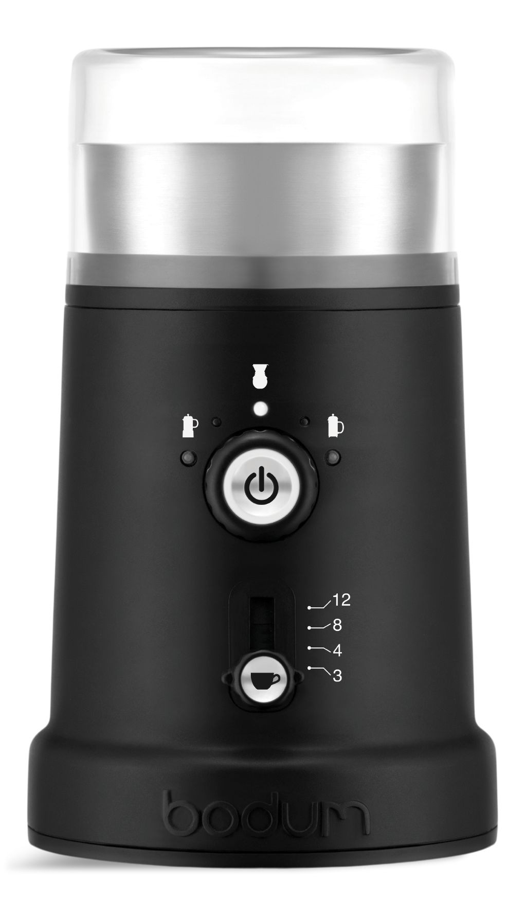 Bodum Adjustable Blade Coffee Grinder with 5 Grind Settings, Black, 12