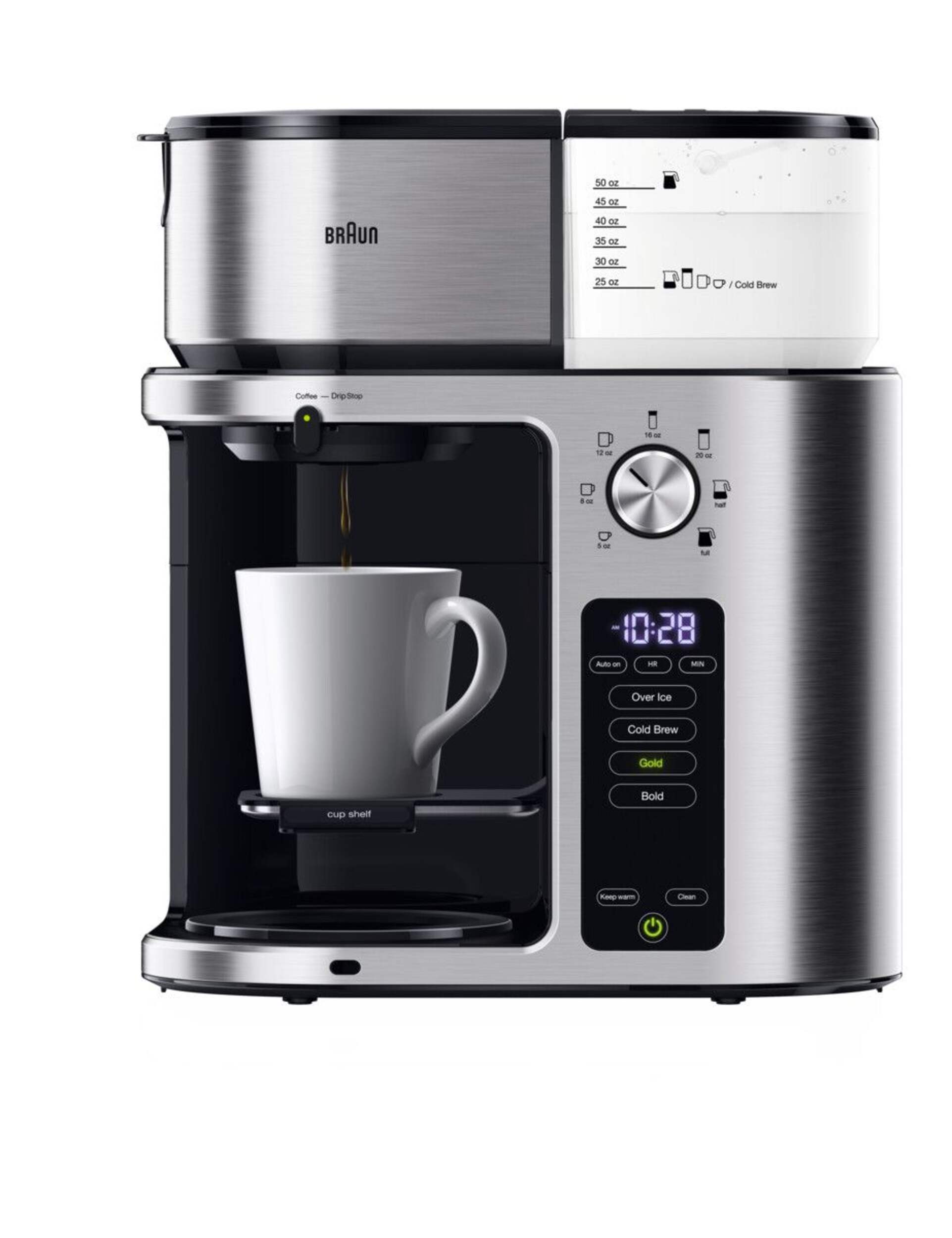 Braun MultiServe Programmable Coffee Maker with ExactBrew System, 10 Cups Front_Flat