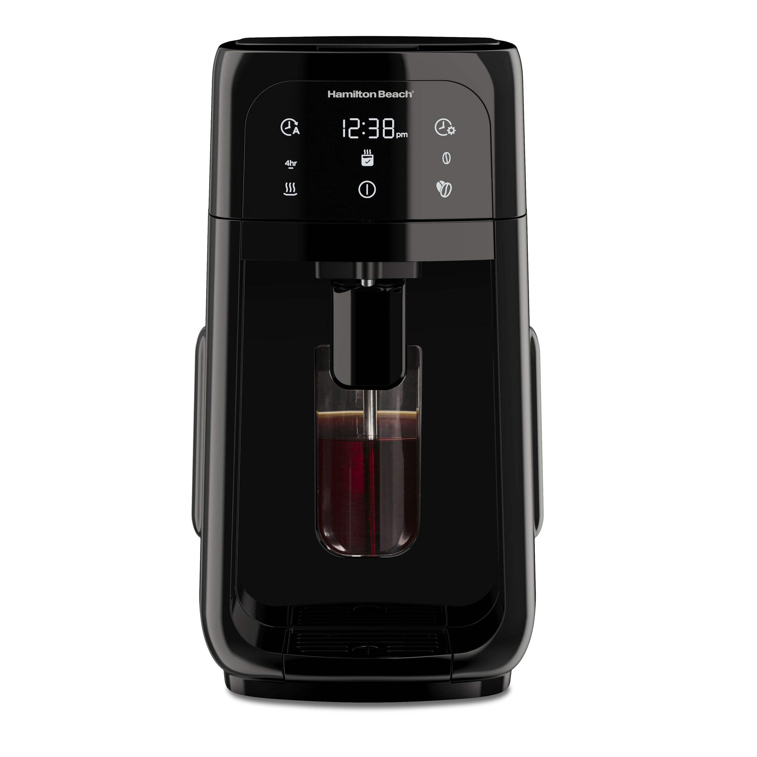 Hamilton Beach One Press® Programable Dispensing Coffee Brew Station Maker, Black, 12-Cup Front_Flat