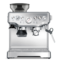 Breville Barista Express™ Semi-Automatic Espresso Machine with Integrated Conical Burr Grinder, BES870BSS, Brushed Stainless Steel Front_Flat