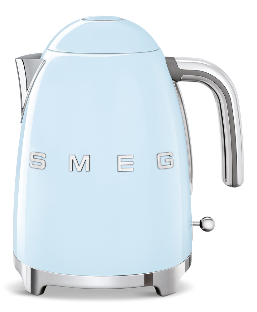 Smeg Retro Style Electric Tea Kettle with Cordless Base, Light Blue, 1.7-L