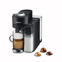 Nespresso Vertuo Lattissima Coffee & Espresso Brewing Machine with 10 Capsule Storage Capacity by DeLonghi, Black, 1-Cup Front_Angled_Left