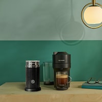 Nespresso Vertuo POP+ Coffee & Espresso Machine Bundle with Aeroccino, Black, 1-Cup Front_Flat