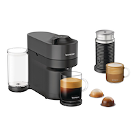 Nespresso Vertuo POP+ Coffee & Espresso Machine Bundle with Aeroccino, Black, 1-Cup Front_Three_Fourths_Angled_Right