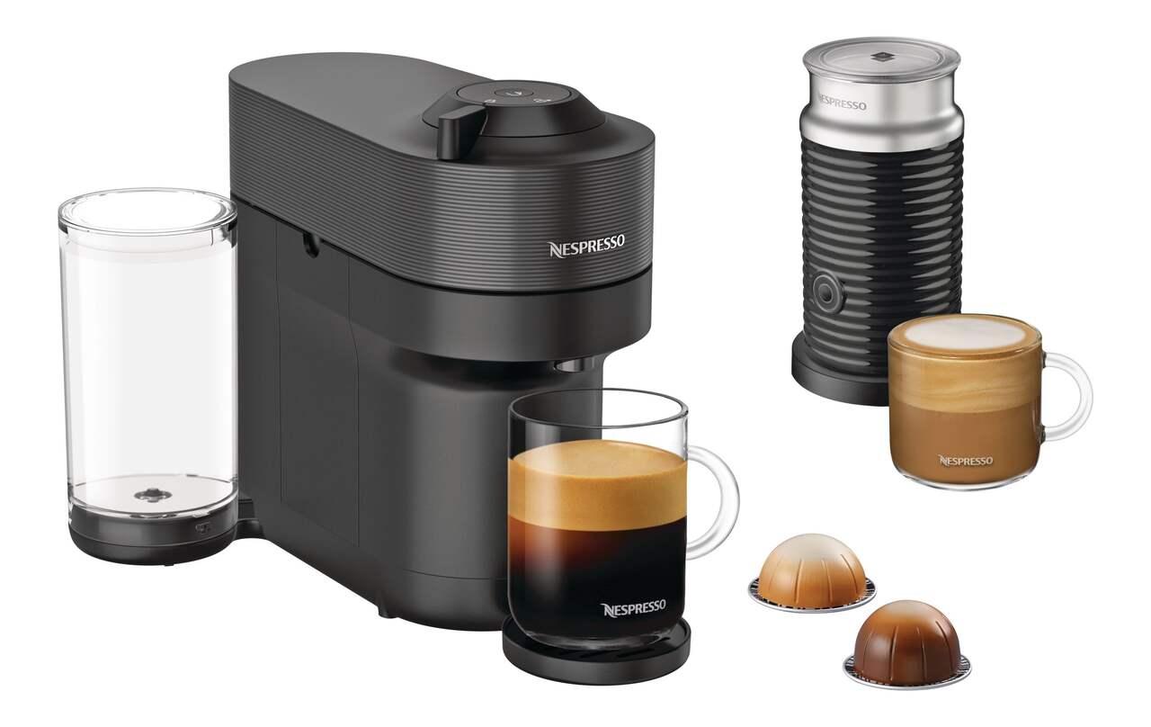 Ensemble machine à café et à espresso Vertuo POP+ de Nespresso avec  Aeroccino, noir, 1 tasse