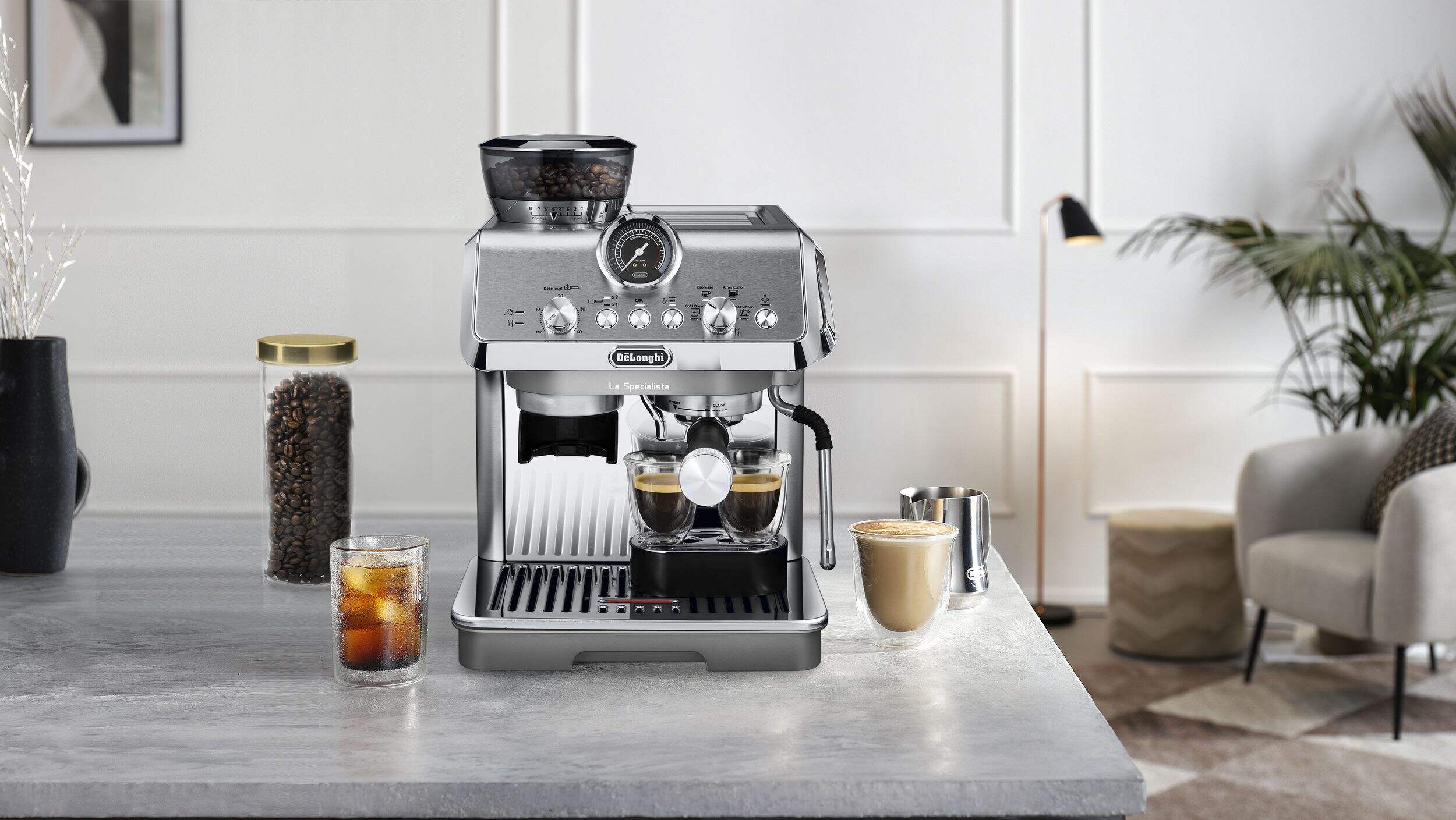 DeLonghi La Specialista Arte Evo Espresso Machine with Conical Burr Grinder, Stainless Steel