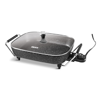 Heritage The Rock Non-Stick Electric Skillet, Black, 15x12-in Front_Three_Fourths_Angled_Left