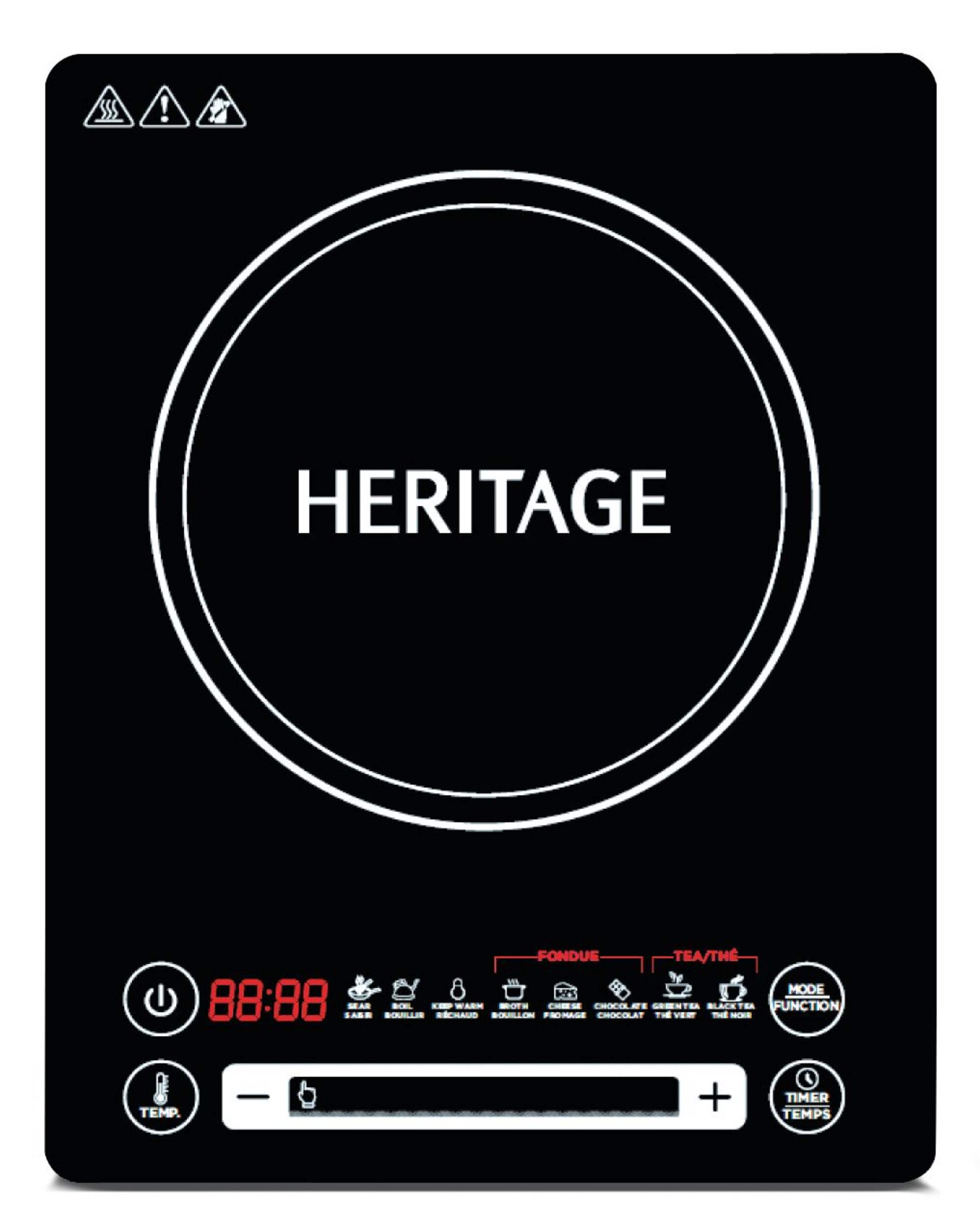 Heritage Portable Induction Cooktop w/ 8 Cooking Functions, Black